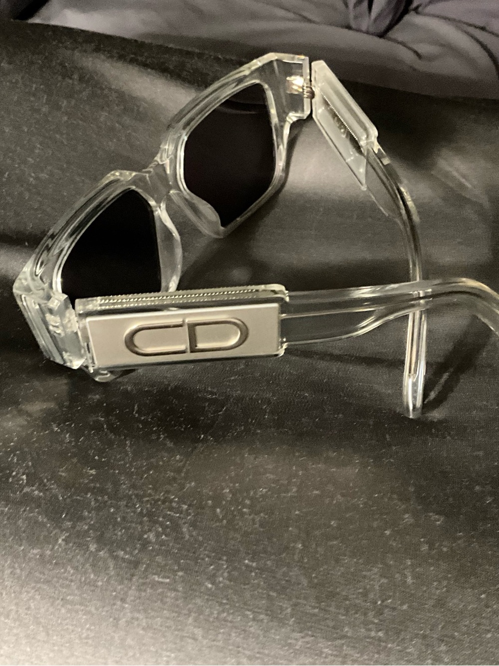 Dior Clear Frame Sunglasses with Silver Accents - Picture 5 of 5